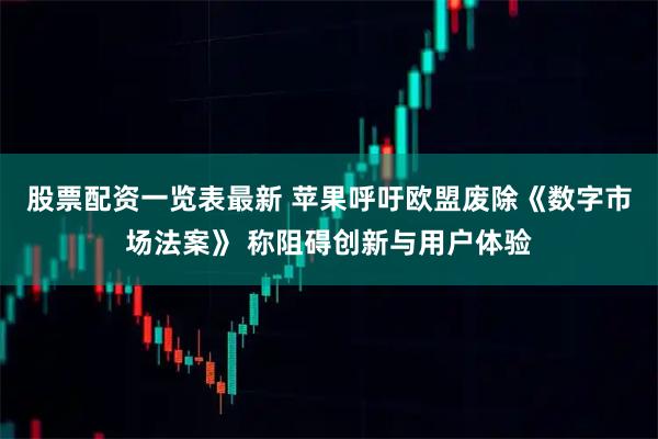 股票配资一览表最新 苹果呼吁欧盟废除《数字市场法案》 称阻碍创新与用户体验