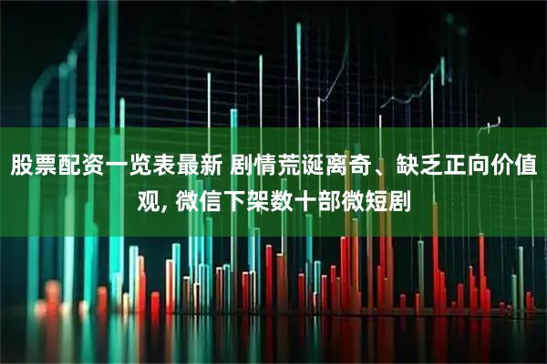 股票配资一览表最新 剧情荒诞离奇、缺乏正向价值观, 微信下架数十部微短剧