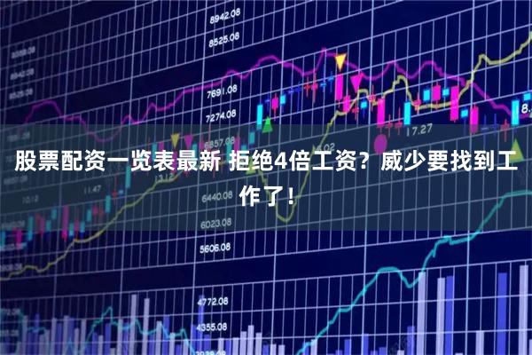 股票配资一览表最新 拒绝4倍工资？威少要找到工作了！