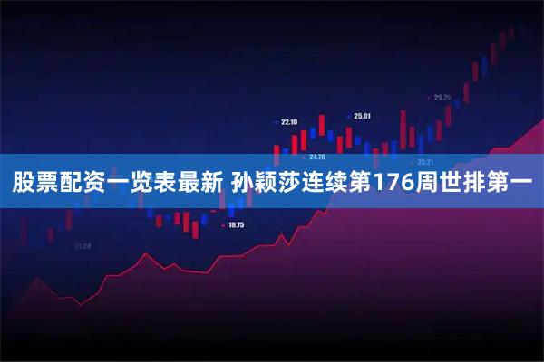 股票配资一览表最新 孙颖莎连续第176周世排第一